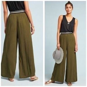 Anthropologie Olive Green Palazzo Pants